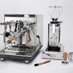 ECM Synchronika Dual Boiler Coffee Machine with ECM coffee grinder and coffee tamp