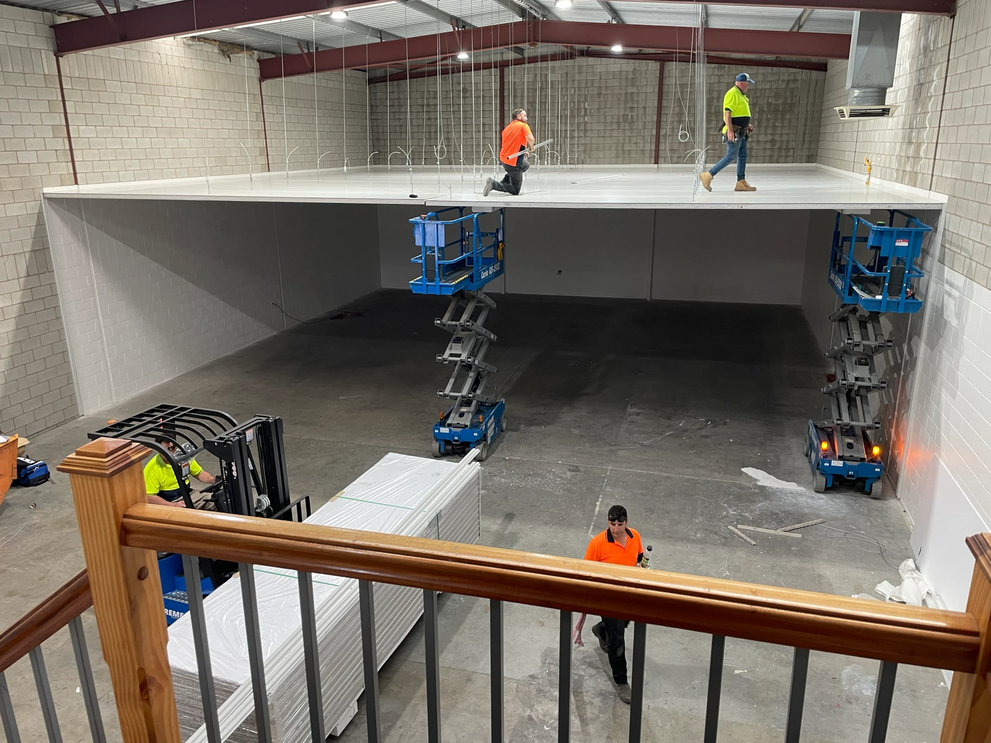 Labourers working on the construction of Maipac Coffee Pod Warehouse in Adelaide