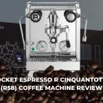 Rocket Espresso R Cinquantotto (R58) coffee machine placed infront of the Coffee Complex shop.