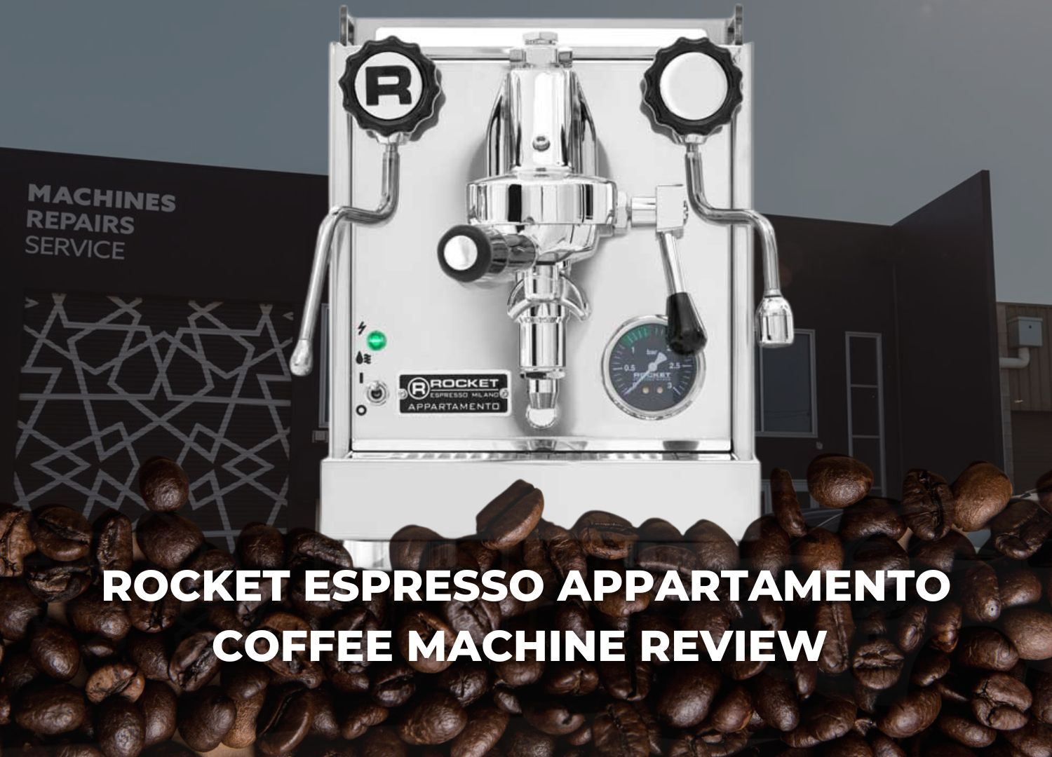 Rocket Espresso Appartamento coffee machine placed infront of the Coffee Complex shop.