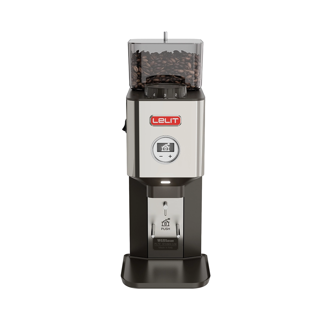 Lelit William Coffee Grinder Polished Stainless Steel Front